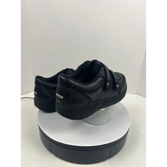 P W Minor Women's Black Leather Double Strap Arch Support Comfort Shoes Size 10